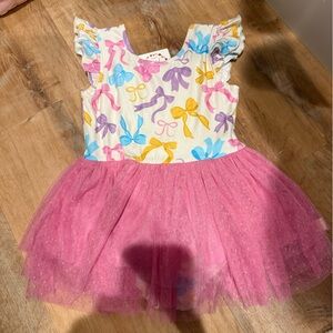 Colorful Bow Print Kids Ballet Dress Size 5T